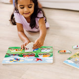 Melissa & Doug Wooden Peg Puzzle 4-Pack for Toddler and Preschool Boys and Girls – Vehicles, Farm, Safari, Pets Melissa & Doug