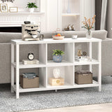 FOLUBAN Horizontal Bookshelf, 6 Cube Storage Organizer with Shelf, Modern Wood and Metal Cubby Bookcase for Bedroom Living Room, White Oak, 47 Inch FOLUBAN