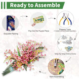 Piececool 3D Metal Model Puzzles for Adults, Peach Blossom Wish Cranes Model Building Kits, Brain Teaser Puzzle Beautiful DIY Craft Kits Great Birthday, 65Pcs Piececool