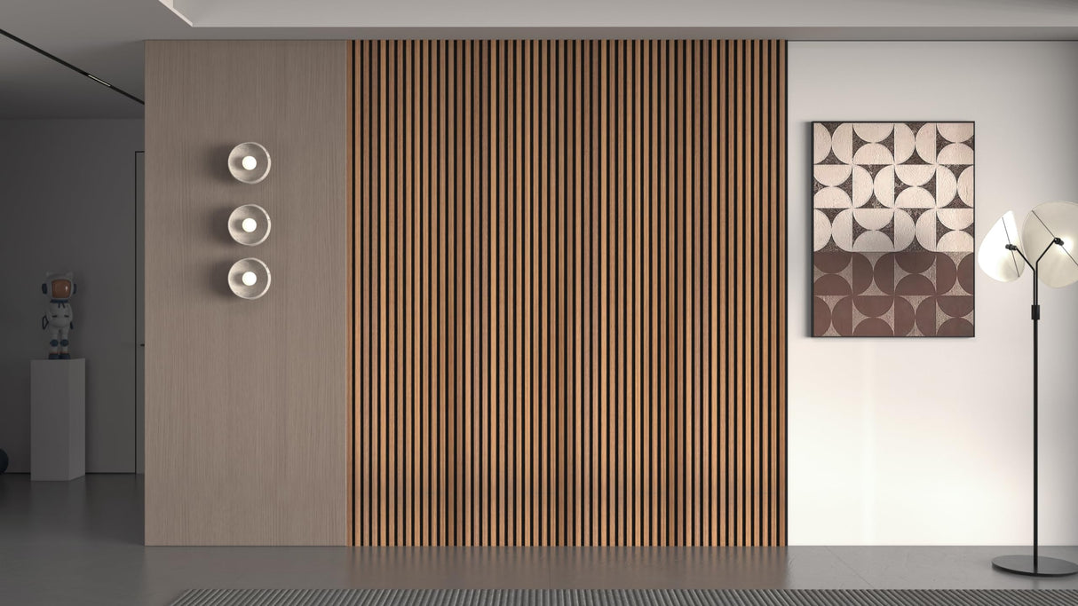 Generic 94"" L x 24"" W Acoustic Wood Wall Paneling, Decorative Sound Proof Panels for Walls and Ceilings, 3D Slat Wood Wall Panels (Set of 10) (Light Maple), ACP10 WoodArtSupply