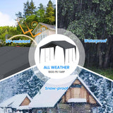 10x20 FT Heavy Duty Carport, Outdoor Portable Car Canopy Garage, Galvanized Steel Frame, UV-Resistant Waterproof PE Tarp Shelter for Vehicles, Boats, RVs, Driveway Carport, Gray RICHRYCE