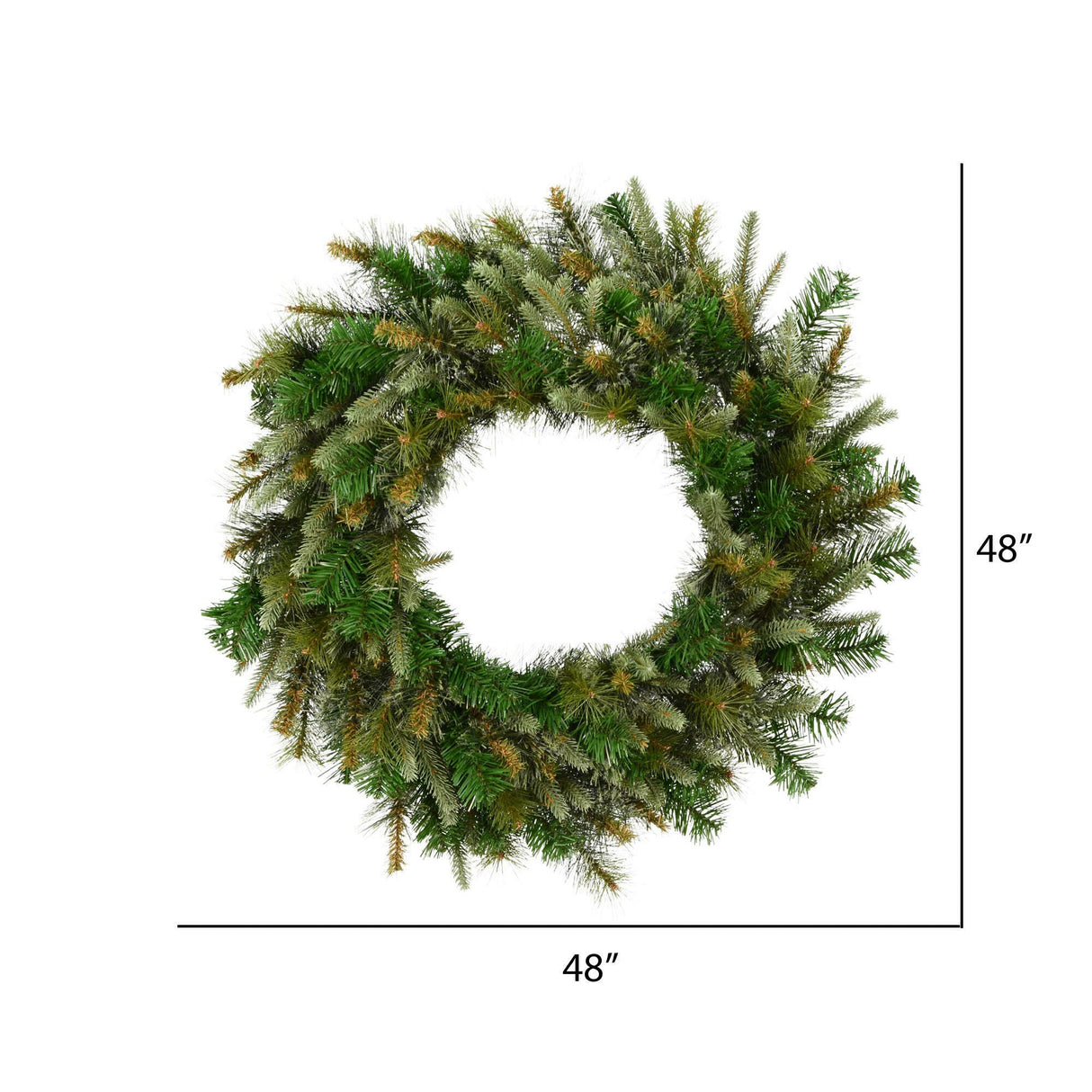 Vickerman 48" Unlit Cashmere Wreath - Artificial Christmas Wreath - Natural Looking Wreath with PVC Needles - Reliable and Durable - Front Door or Mantel Wreath Vickerman