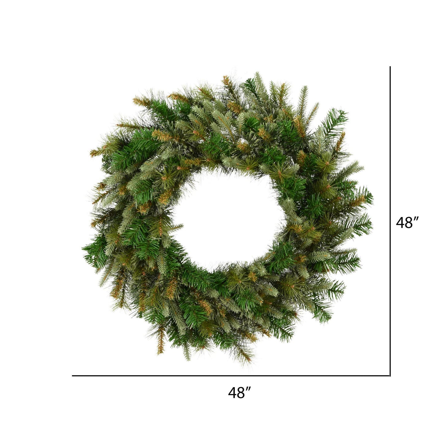 Vickerman 48" Unlit Cashmere Wreath - Artificial Christmas Wreath - Natural Looking Wreath with PVC Needles - Reliable and Durable - Front Door or Mantel Wreath