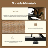 Merax Outdoor Swivel Chair with Cushions, Rattan Egg Patio Chair with Rocking Function for Balcony, Poolside and Garden,Natural+Beige Merax