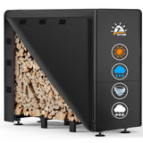 Zettum Firewood Rack Cover 4 Feet - 600D Wood Rack Cover Waterproof & Heavy Duty, 4 Foot Outdoor Log Pile Holder Covers Storage for 4FT Standard Fire Wood Rack Stands (48 x 24 x 49 Inch) Zettum
