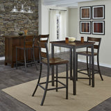 Home Styles Cabin Creek Bistro Table, Constructed from Hardwood Solids with a Chestnut Distressed Finish homestyles