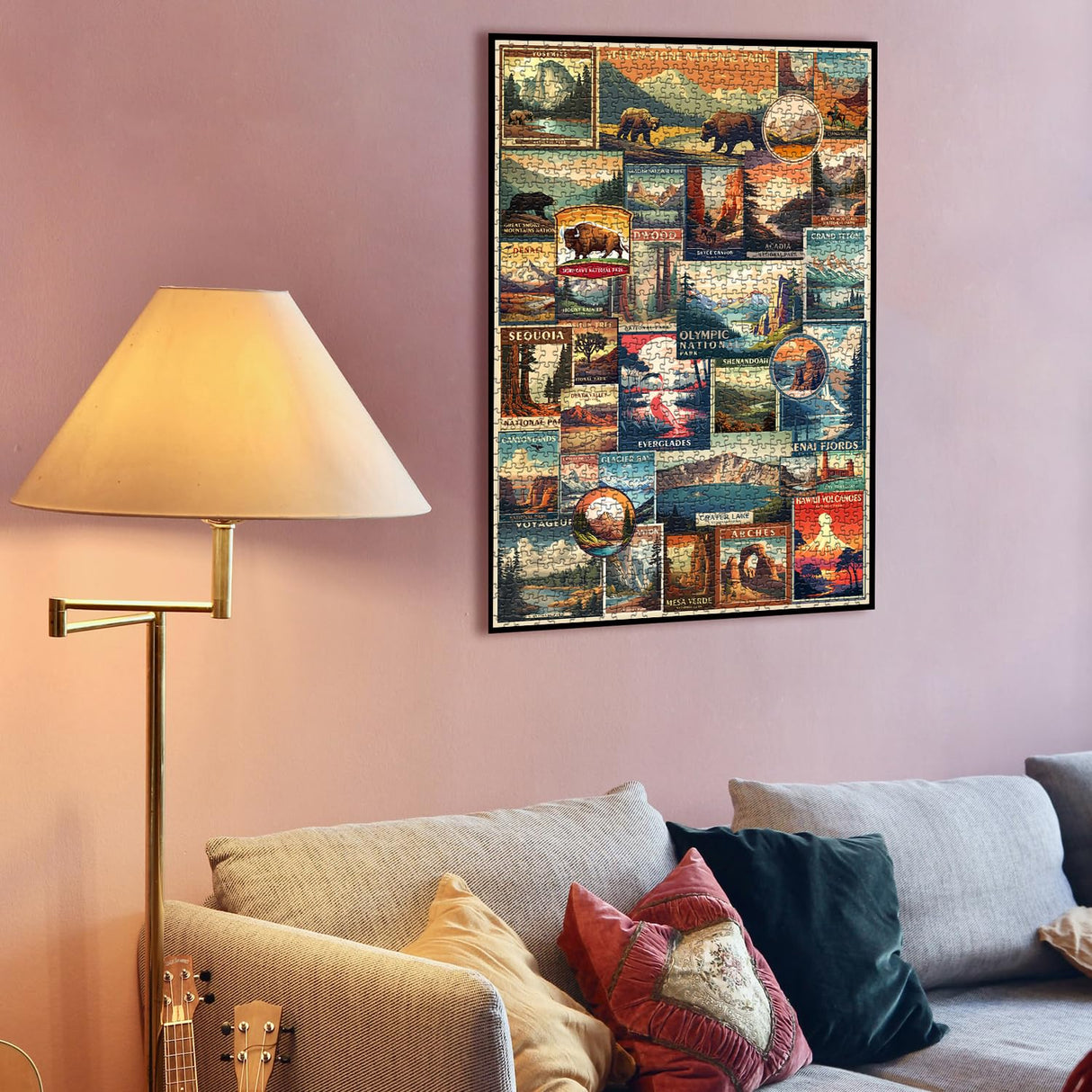 Vintage National Parks Puzzle for Adults 1000 Pieces, Travel Poster Landscape Puzzle Including Yellowstone Zion Acadia Yosemite, Nature Jigsaw Puzzles Scenery Mountain Scene PICKFORU