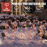 Bstge Christmas Decorations Outdoor, 10 Pcs Candy Cane Lights, 21'' Solar Pathway Lights with 8 Lighting Modes, Waterproof Garden Lights for Christmas Patio Yard Walkway Decorations Bstge