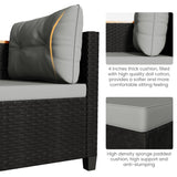 Green4ever 3-Piece Outdoor Patio Furniture Set, All-Weather PE Rattan Patio Sofa with Storage Table, L Shaped Outdoor Couch with Cushions, Small Patio Sectional for Balcony Garden, Grey Green4ever