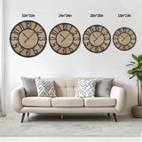 Maxstar Wall Clock Silent Bronze Rustic Farmhouse Metal & Wood Clocks with Arabic Numeral, Battery Operated Wall Clocks Decorative for Living Room Bedroom Office Home Decor 13inch Maxstar