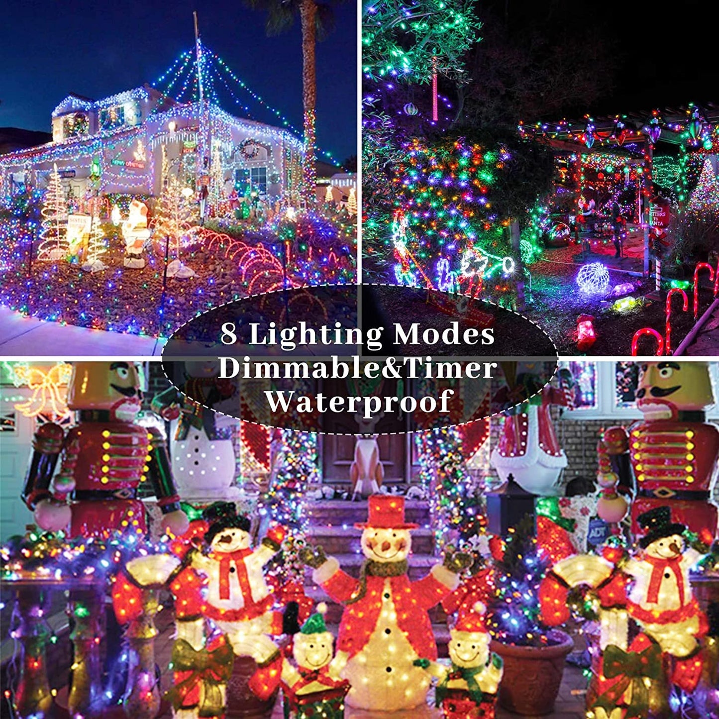 XURISEN 403FT Christmas Lights, 1000 LED Super Long String Lights 8 Modes & Memory Timer Plug in Twinkle Fairy Lights Decor for Home Xmas Party Wedding