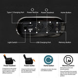 comfiroom Home Theater Seating Seats Classic Series Top Grain Nappa Leather Loveseat Recliner Chairs Dual Power Movie Gaming Sofa Chair Electric Headrest with Tray Table (Black, Row of 2 Loveseat) comfiroom