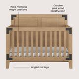 Child Craft Lucas 4-in-1 Convertible Crib, Baby Crib Converts to Day Bed, Toddler Bed and Full Size Bed, 3 Adjustable Mattress Positions, Non-Toxic, Baby Safe Finish (Nutmeg) Child Craft
