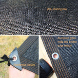 90% Shade Cloth for Garden, 10ft x 10ft Outdoor Shade Fabric Mesh Tarp with Grommets, UV Resistant Sun Shade Netting for Plants, Pergola Cover, Patio, Privacy Fence, Backyard, Greenhouse Flscnoe