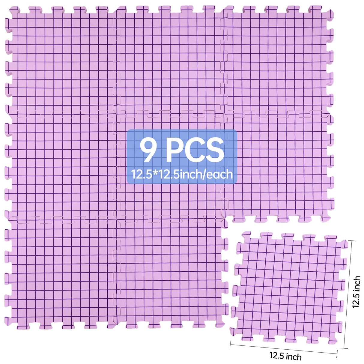 Blocking Mats for Knitting & Crochet Projects 0.59Inch Thickness Crochet Blocking Board 9 Pack, 150 T-Pins and 1 Storage Bag, Blocking Board for Crocheting Knitting Blocking Mats and Pins (Pink) Iswabard