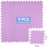 Blocking Mats for Knitting & Crochet Projects 0.59Inch Thickness Crochet Blocking Board 9 Pack, 150 T-Pins and 1 Storage Bag, Blocking Board for Crocheting Knitting Blocking Mats and Pins (Pink) Iswabard