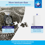 Jigsaw Puzzles for Adults 1000 Pieces Hard Puzzles for Adults and Kids - Unique Round Puzzle - Difficult Near Impossible Black and White Puzzles Fun Gear Puzzle by Spyglass Puzzles Spyglass Puzzles