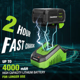 WORKPRO Cordless Impact Wrench 1/2 inch, 20V Brushless Impact Gun, High Torque 370 Ft-Lbs (500N.M), Variable Speeds, with 4.0 Ah Battery, Fast Charger, 4 Impact Sockets and Storage Case WORKPRO