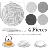 Billbotk 7" Trivets for Hot Dishes, Hot pots and Pans, 4 Heat Resistant Hot Pads, Pot Holders for Kitchen, Hot Plate Mats for Kitchen Countertops, Table, Home Essentials, Farmhouse Decor Billbotk