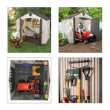 Lifetime 6411 Outdoor Storage Shed with Window, 8 by 7.5 Feet,Putty/Brown Lifetime