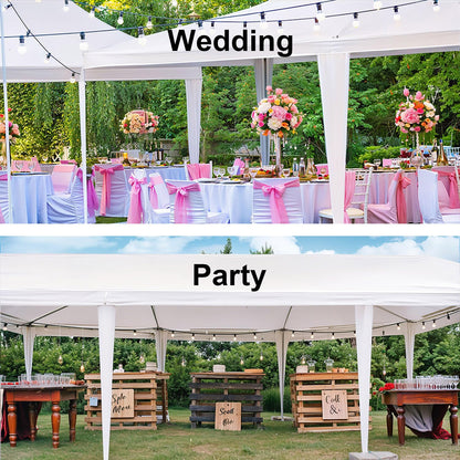 10' x 30' Outdoor Canopy Tent with 5 Removable Sidewalls, Party Tent Wedding Tents for Parties with Waterproof PE Cover, Ropes & Stakes, Backyard Tent Event Tent for Birthday, Celebration & Holidays