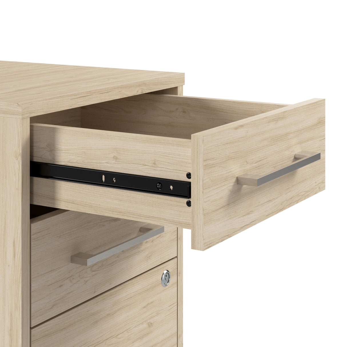 Bush Business Furniture Hustle Office Storage Cabinet with Wheels in Natural Elm, Mobile Organization Unit for Home and Professional Workspace Bush Business Furniture
