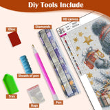 Winter Snowman Star Diamond Art Painting Kits for Adults, Christmas Diamond Painting Kits for Adults Beginners, 5D DIY Full Drill Diamond Dot Gem Art Kits for Adult, Home Wall Decor 13.8x13.8 Inch AWLNKMC