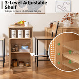 Tangkula 3-Piece Counter Height Bar Table Set, Kitchen Table with 2 Bar Stools & Storage Shelves, Breakfast Table Set with Backrests & Footrests, Rectangular High Top Pub Table with Chairs for 2 Tangkula