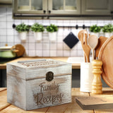 Wooden Recipe Box with Cards and Dividers - Includes 6 Wood Dividers - 50 Double Sided 4x6 Recipe Cards - Premium Handcrafted Quality - Great Gift Idea - Wedding, Birthday, Anniversary, Mother's Day WIDBI