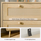 FURNIinspire 3 Drawer Dresser for Bedroom, Boho Dresser Chest with Handles for Bedroom Hallway Living Room FURNIinspire