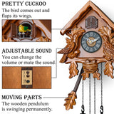 TIMEGEAR Cuckoo Clock with Night Mode, Singing Bird, Wooden Decorations and Swinging Pendulum (Brown) TIMEGEAR