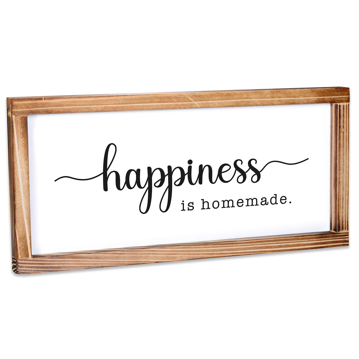 Happiness Homemade Inspirational Farmhouse Decor, Rustic Wall Art, 8x17 Inch Wood Framed MAINEVENT