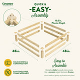 Greenes Fence Original Pine Raised Garden Bed, 4' x 4' x 10.5" - Made in USA with American Pine Greenes Fence