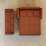 DNChuan 93.7" Pull Out Sofa Bed King Size with Pillows,3-in-1 Convertible Sleeper Couch with Nails Trim,PU Leather 3 Seater Sofabed for Living Room,Light Brown DNChuan