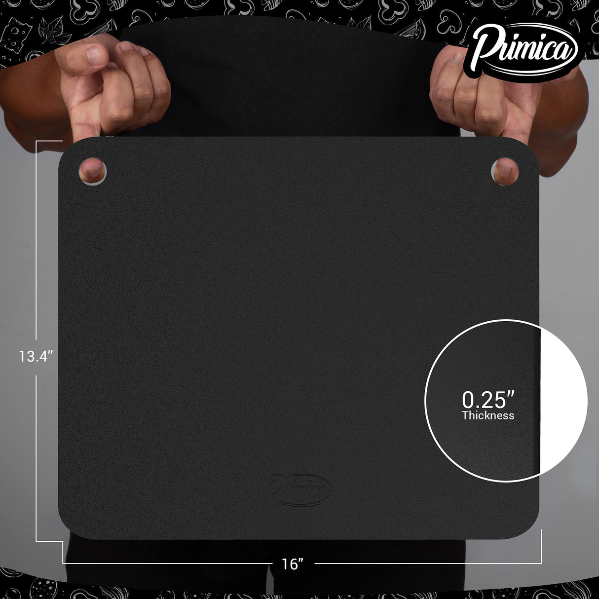 Primica Pizza Steel XL for Oven & Grill,16"x13.4", The Ultimate Crust Game Changer, Perfect for Oven Baked Pizza with higher Conductivity, Premium Baking Alternative to Pan and Stone Primica