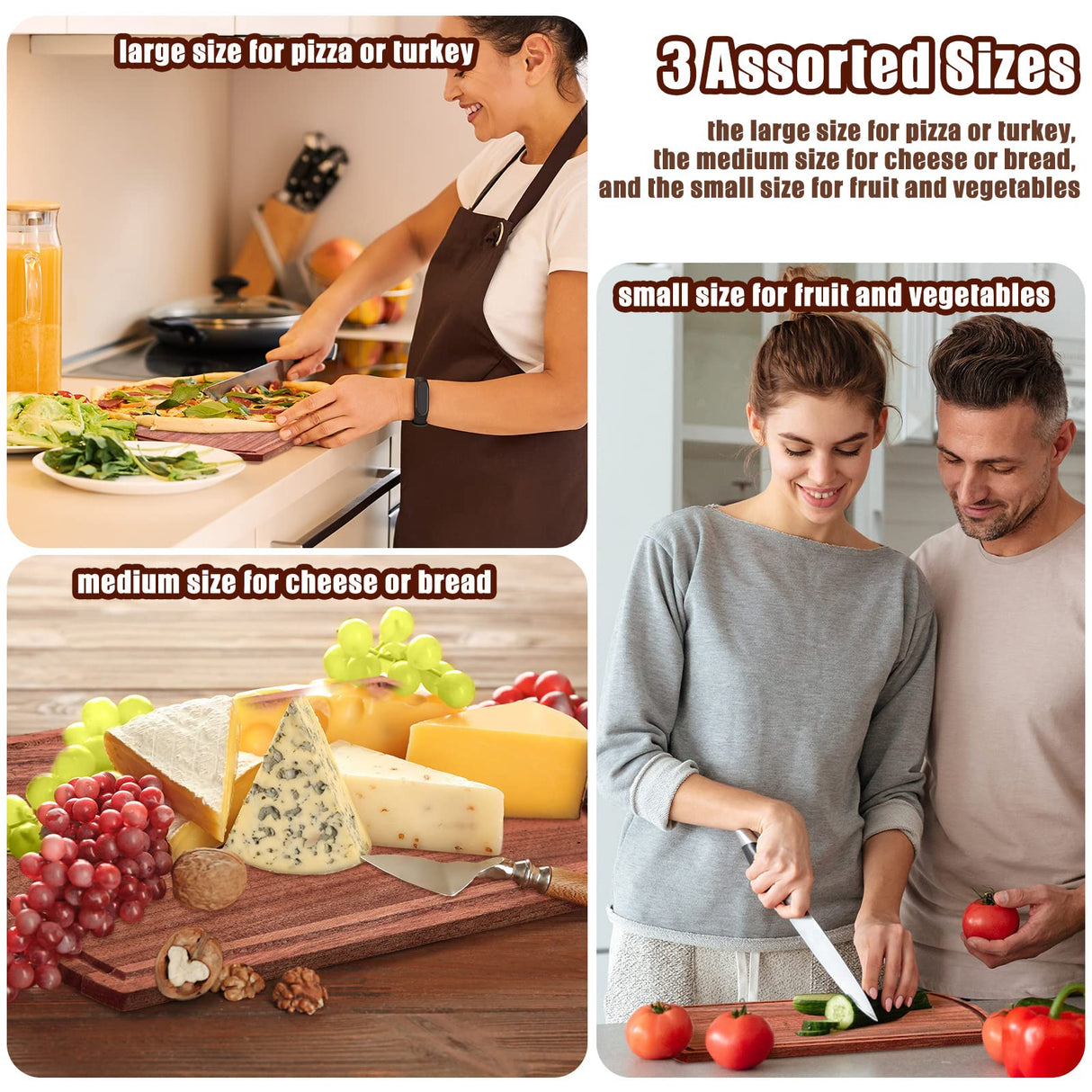 Patelai 12 Pack Large Cutting Boards Bulk Wooden Cutting Board Kitchen Chopping Boards for Crafts DIY Wedding Housewarming Gift (12 x 9 Inch,Walnut Wood) Patelai