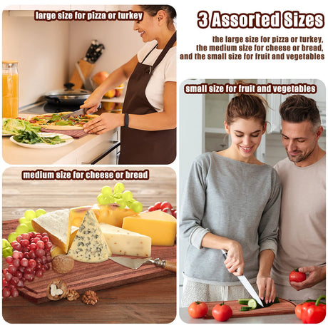 Patelai 12 Pack Large Cutting Boards Bulk Wooden Cutting Board Kitchen Chopping Boards for Crafts DIY Wedding Housewarming Gift (12 x 9 Inch,Walnut Wood) Patelai