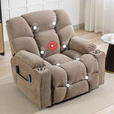 CANMOV Oversized Power Lift Recliner Chair for Elderly, Big and Tall Electric Recliner Chair with Massage and Heating, Dual Motor Heavy Duty Lift Recliner with USB Port, Cup Holders, Pockets, Brown CANMOV