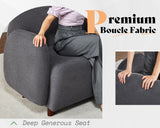 AMERLIFE Sofa, Curved Sofa with Deep Seat, 3 Seater Cloud Couch, Boucle Couch for Living Room, Grey AMERLIFE