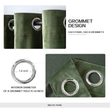 MIULEE Velvet Curtains Olive Green Extra Long Elegant Grommet Curtains Thermal Insulated Soundproof Room Darkening Black Out Drapes for Classical Living Room Bedroom Decor 52 x 108 Inch Set of 2 MIULEE