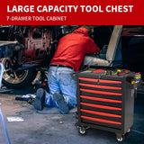 Barphygo 7-Drawer Rolling Tool Chest, Metal Tool Box with Wheels & Lock Garage Storage Cabinets Tool Cart Toolbox Organization Workbench for Workshop, Warehouse & Repair Shop Barphygo