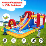 Hongcoral Inflatable Water Slide, 10 in 1 Water Park Bounce House with Blower, Splash Pool, 2 Slides, Water Cannon, Climbing Wall, Blow up Water Slides for Kids Outdoor Backyard Hongcoral