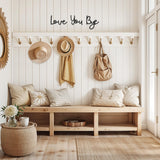 Fttoyoly Love You Bye Sign Above Door, Love You Bye Wooden Wall Decor Farmhouse Boho Home Decor Heartfelt Message for Your Family Lovers Wall Art Gifts Hallway Entryway Fttoyoly