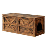 Herture Double Cat Litter Box Enclosure, Hidden Litter Box Cabinet Furniture, Modern Litter Box Storage, Enclosed Cat Litter Box Furniture, Easy to Clean Rustic Brown PG06MWN Herture