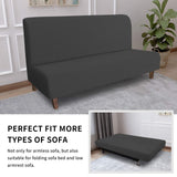 Easy-Going 100% Waterproof Armless Sofa Cover for Futon Couch, Stretch Jacquard Leakproof Furniture Protector for Kids, Pets, Dog and Cat (Dark Gray) Easy-Going