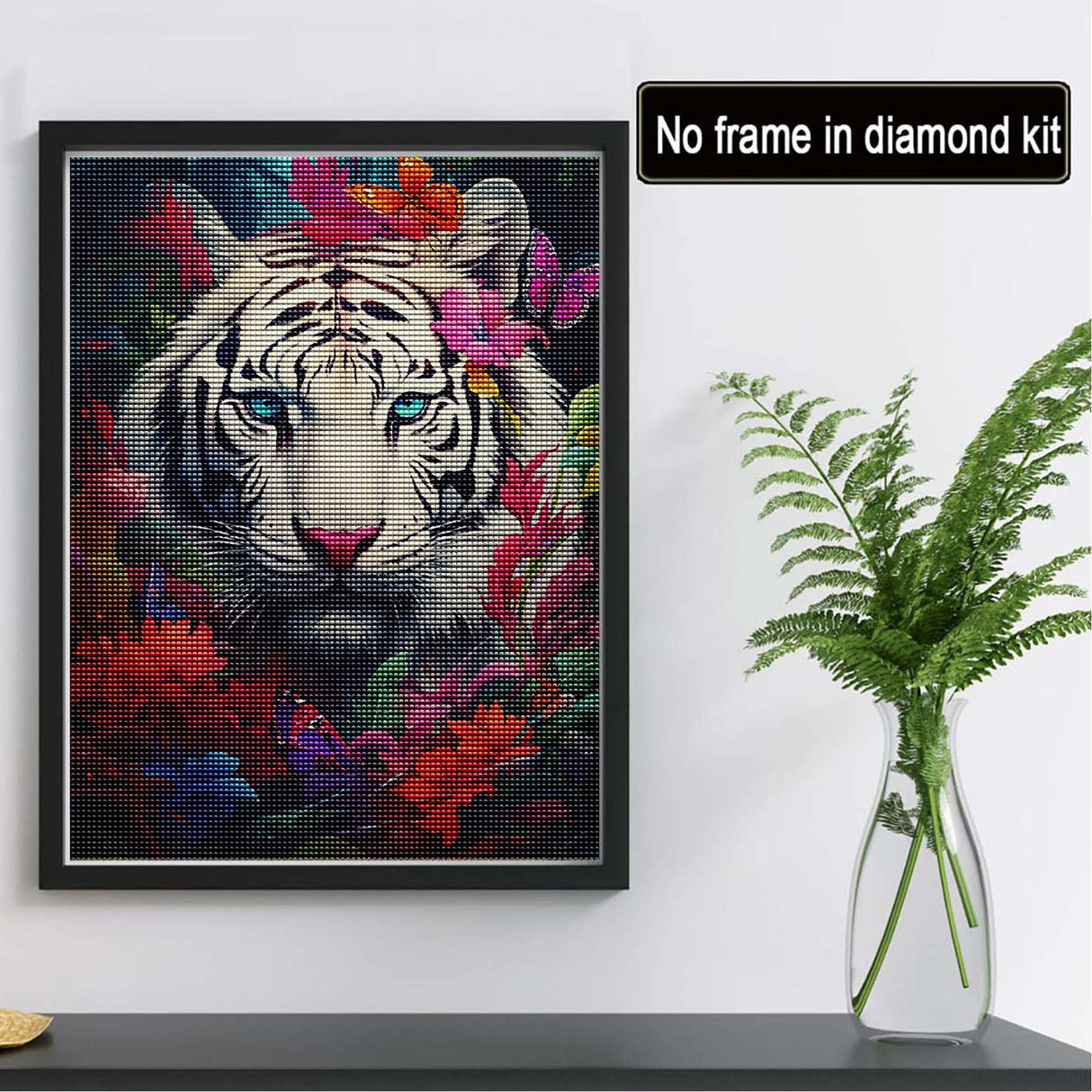 Reofrey DIY Diamond Art Kits for Adults Tiger, Animal Full Drill Round Rhinestone Diamond Painting Kits, Cross Stitch Embroidery Canvas for Crafts Home Decor 30x40cm X11 Reofrey