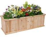 Shine Company Premium Cedar Raised Garden Bed, Planter Box for Vegetables, Flowers, or Herbs 48" L x 13.25" D x 12.5" H Shine Company