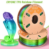 ERYONE TPU Filament 1.75mm +/-0.03mm Flexible TPU Roll, 95A Soft 3D Printer Filament 0.5kg Spool(1.1 lbs), Sea Glass Rainbow ERYONE