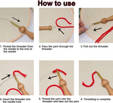 37Pcs Punch Needle Embroidery Kit - Complete for Needle Punching - Includes Punch Needle Tools in Various Sizes,Perfect for Crafting&Gift(White) Zuaooz