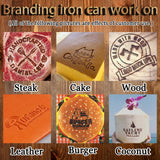 MOUZYLCASE Custom Wood Branding Iron Personalized Logo Metal Branding Iron for Wood Burning Stamp Leather Meat, Handcrafted Design Weddings Personalized Gifts, Flame Heated(1-3inch) MOUZYLCASE